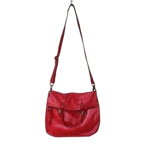 Vintage Helen Welsh Red Leather Hobo Tote Shoulder Bag